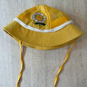 Mini Rodini Yellow Mesh Baby Sunhat 4-9 month